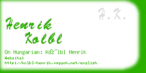 henrik kolbl business card